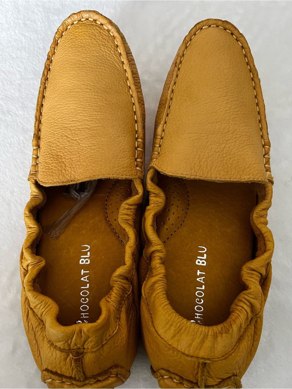 Chocolat Blu Golden Mustard Leather Driving Loafers SIZE 10 MEDIUM/ NEW/ NO BOX
